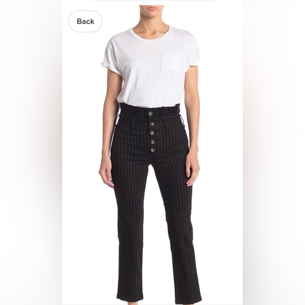 Free People Montella Pinstripe High Rise Cropped Size 0